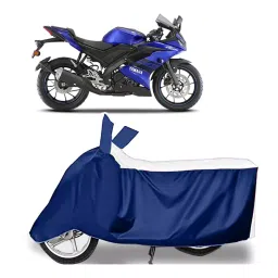 Auto Pearl Two Wheeler Cover for Yamaha YZF R15 V3 - White, Blue-image-96