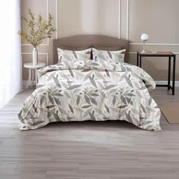 LORETO White 210 TC Bedsheet with 2 Pillow Covers image 3