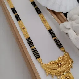 OM KRISHIV COLLECTION Gold-Plated Artificial Beads Mangalsutra image 1