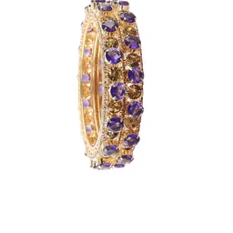 LAVAZZA Set Of 2 Amercian Diamond Studded Kada Bangles image 2