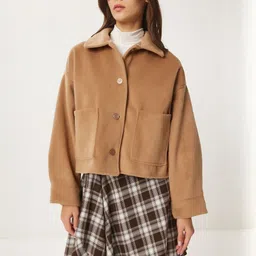 Happiness istanbul Spread Collar Crop Puffer Jacket-picture-26