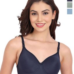 Liigne Pack Of 3 Solid Full Coverage Lightly Padded Bra-picture-27