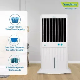 Symphony Storm 70 XL Tower Air Cooler 70 L 210 W, White image 3