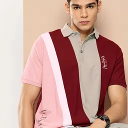 FROSEN FOX Colourblocked Polo Collar T-shirt-picture-1