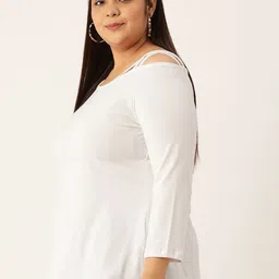 theRebelinme Women Plus Size Off-Shoulder Pure Cotton Top image 5