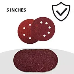 H9 Round Sandpaper 5 Inch 8-Hole Hook & Loop Sanding Disc 125 mm Aluminium, Rubber 30 Piece Combo image 3