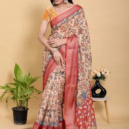 GOHILL ENTERPRISE Ethnic Motifs Pure Linen Handloom Saree image 3