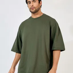 Styli Men Solid Rolled Sleeve Boxy Fit Terry T-Shirt image 1