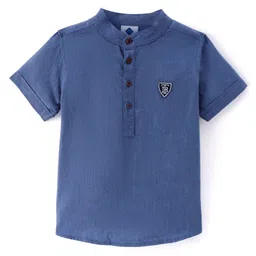 TONYBOY Cotton Half Sleeves Solid Shirt - Blue-picture-19