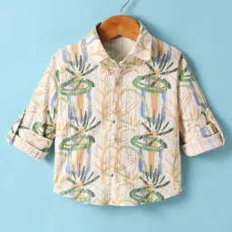 Dapper Dudes Full Sleeves Abstract Printed Shirt - Mustard-picture-19