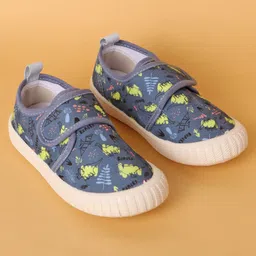 Cute Walk by Babyhug Velcro Closure Dino Printed Casual Shoes - Blue image 2