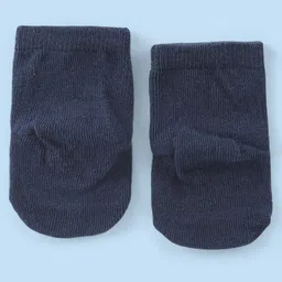 Cute Walk by Babyhug Knit Anti-Bacterial Ankle Length Socks with Striped & Dino Design Pack of 3 - Blue & White image 3