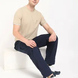 Tommy Hilfiger Men Solid Round Neck Cotton T-shirt image 3