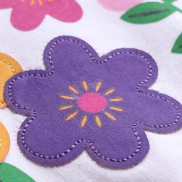 Babyhug Full Sleeves Peter Pan Collar Sweatshirt with Floral Print - Multicolor image 4