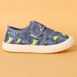 Cute Walk by Babyhug Velcro Closure Dino Printed Casual Shoes - Blue image 4