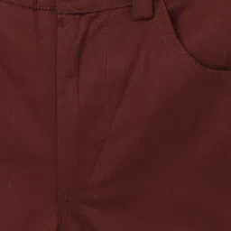 Aww Hunnie Twill Woven Solid Shorts - Rust image 5