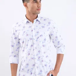 Parx Slim Fit Floral Printed Semicutaway Collar Pure Cotton Casual Shirt-picture-40