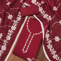 Blissta Floral Embroidered Unstitched Dress Material-picture-30