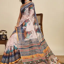 all about you Ethnic Motifs Printed Saree with Blouse Piece image 2