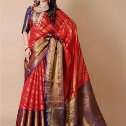 jayant creation Woven Design Zari Silk Blend Banarasi Saree-picture-22