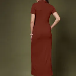 Oomph! Shirt Collar Sheath Maxi Dress image 3