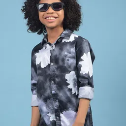 Crimsoune Club Boys Slim Fit Faded Printed Casual Shirt-picture-31