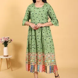 RITIJYA Floral Printed Round Neck Zipless Maternity Ethnic Dresses-picture-34