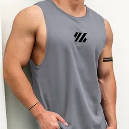 JUMPCUTS Pack Of 2 Printed Round Neck Gym Vests image 3