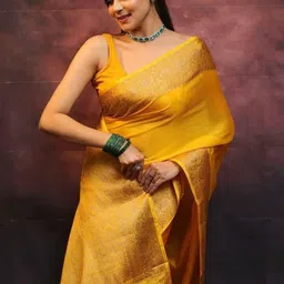 Vmdesigns Woven Design Zari Silk Blend Handloom Saree image 2