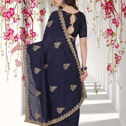 DIVASTRI Floral Embroidere Saree image 4