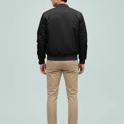 Mast & Harbour Men Mock Collar Solid Bomber Jacket image 4