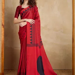 saretramall Abstract Printed Pure Crepe Saree-image-14