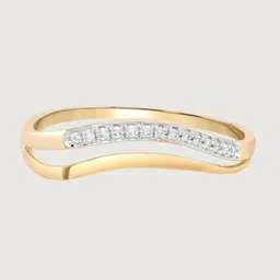 Mia by Tanishq 9KT Natural Diamond Curvy Shine Finger Ring - 0.915 g image 1