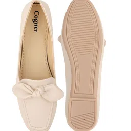 Cogner Women Textured Mules with Bows Flats image 5