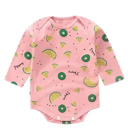Kookie Kids Full Sleeves Onesie Fruit Print - Pink-picture-10