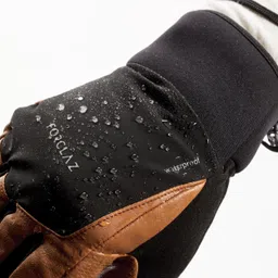 forclaz Adult Mountain Trekking Waterproof Leather Gloves MT900 Brown image 3
