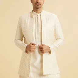 Manyavar Men Embroidered Mandarin Collar Sherwani Set image 2