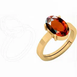 GenZcomplex Brass Garnet Finger Ring image 1