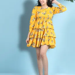 Cutiekins Girls Floral Print Fit & Flare Dress-picture-14