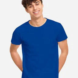 TESON Men Solid Round Neck Cotton T-shirt-picture-38