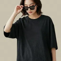 SMAN Round Neck Drop-Shoulder Sleeves Oversized T-shirt image 4