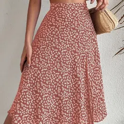 StyleCast Floral Printed A-Line Midi Skirts image 4