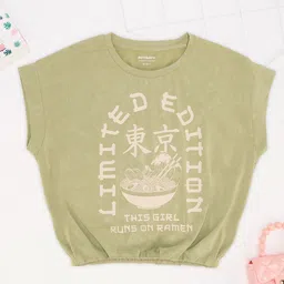 Pantaloons Junior Girls Raw Edge T-shirt-image-91