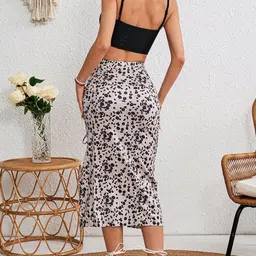 SHINE N SHOW Floral Printed A-Line Midi Skirt image 4