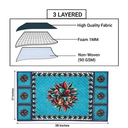 Dakshya Industries Blue & White 5 Pieces Floral Printed Plastic Fridge Covers image 2