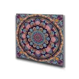 nestroots Pink & Blue 5 Pieces Mandala Printed Canvas Wall Art image 5