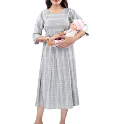 B2F Manufacturing & Designing Kurti Print Maternity Maxi Dress-picture-37