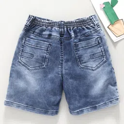 Babyhug Mid Thigh Length Denim Shorts - Blue image 2