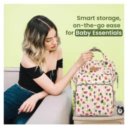 POLKA TOTS Diaper Bag Large Capacity Multifunctional Travel Backpack with 17 Pockets for Moms & Dads - Watermelon image 2