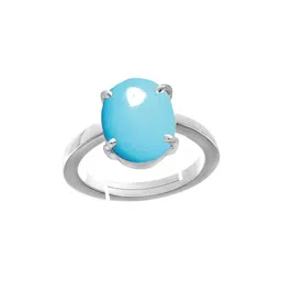 RRVGEM 4.00 KT Turquoise Sky Blue Gemstone Adjustable Ring-picture-35